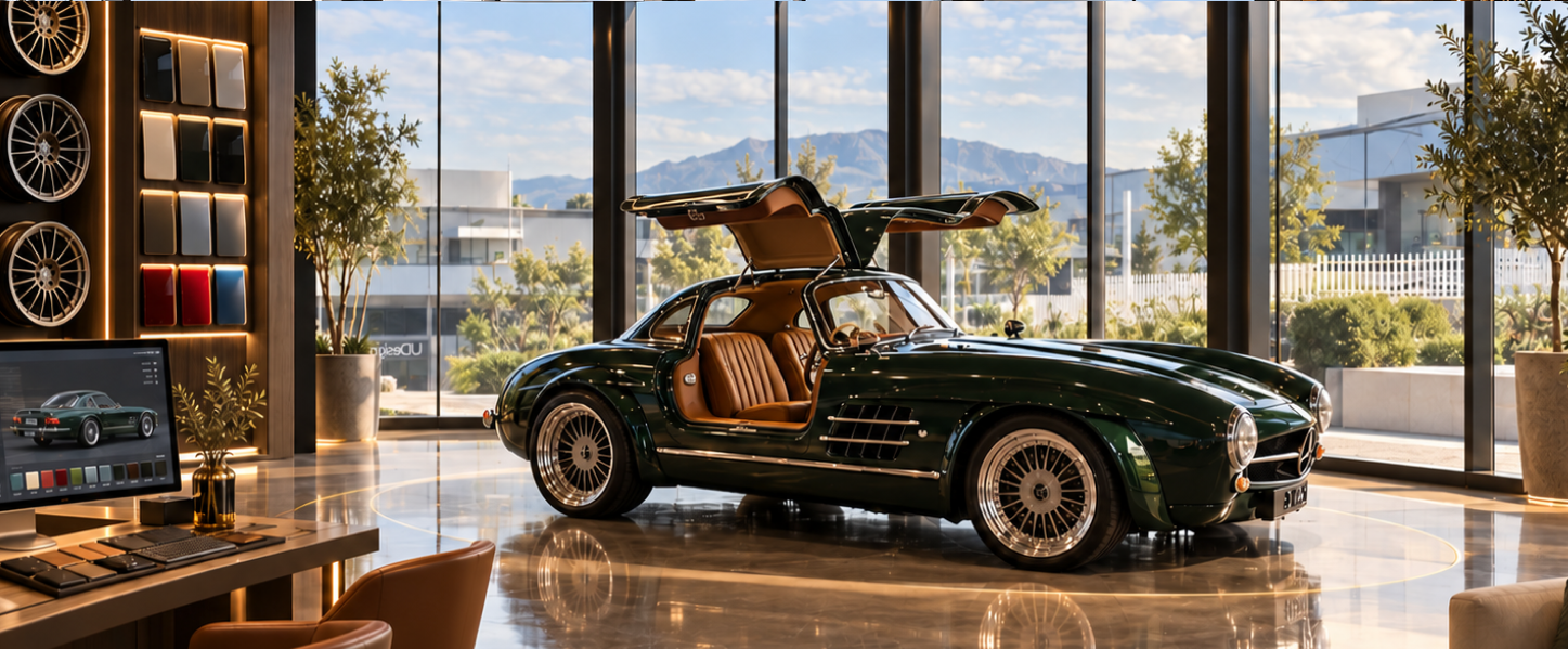Gullwing in the showroom, another view
